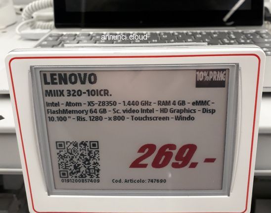 Lenovo MIIX 320 Tablet e PC Windows10
